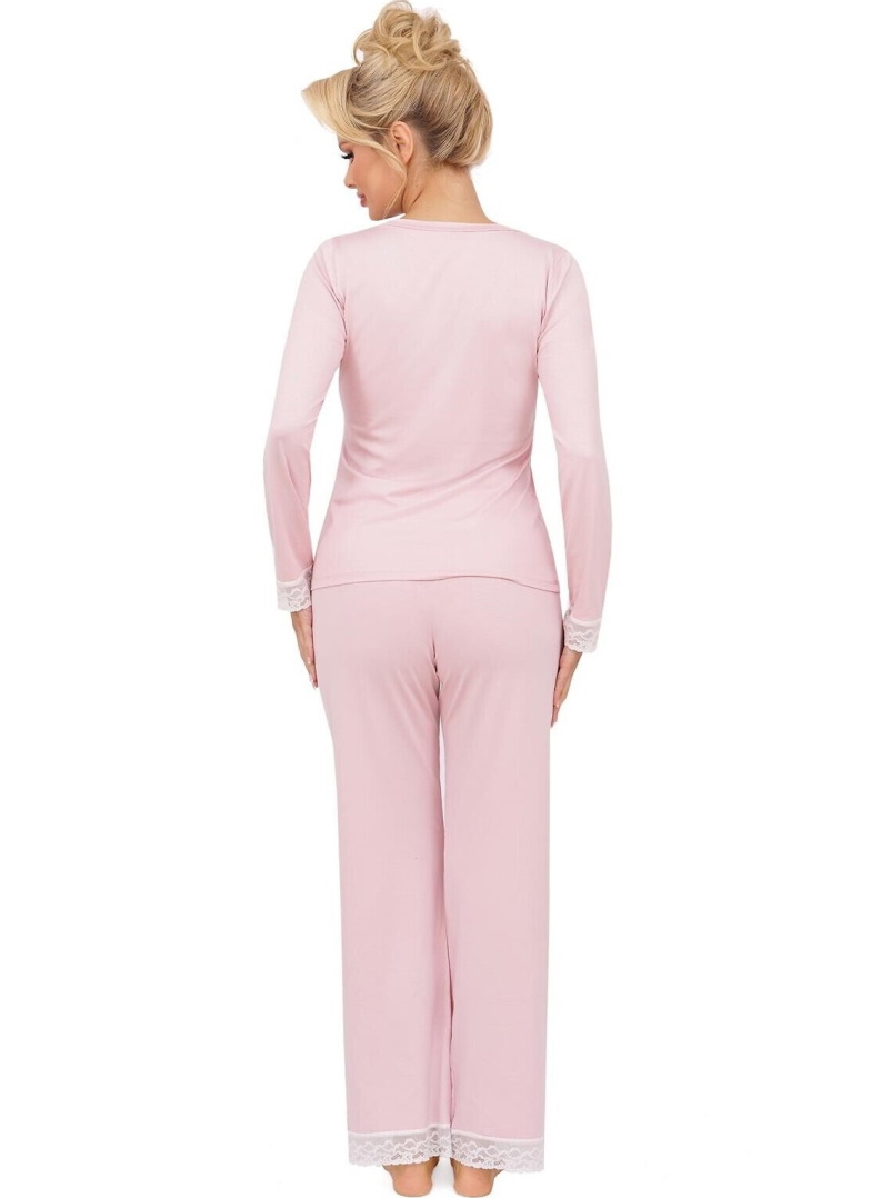 Pijama dama DONNA SIMPLY LONG roz pudră