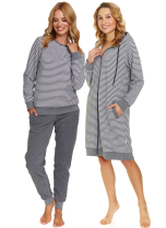 Souprava pyžama a županu DOCTOR NAP DARK GREY 5246-5247