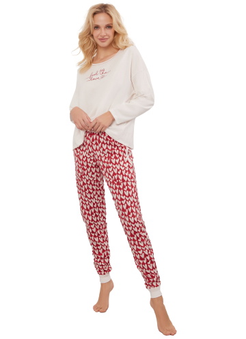 Pijama dama ITALIAN FASHION EVORA lung ecru/print