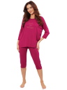 Pijama dama ITALIAN FASHION NATURA 3/4+3/4 burgundy