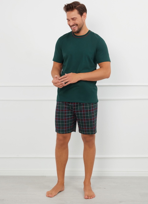 Pijama bărbați ITALIAN FASHION FOGO scurt verde/print