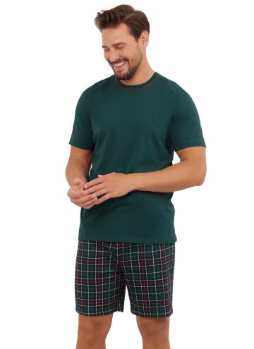 Pijama bărbați ITALIAN FASHION FOGO scurt verde/print