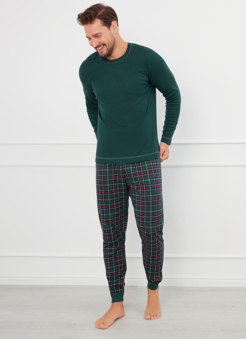 Pijama bărbați ITALIAN FASHION FOGO lung verde/print