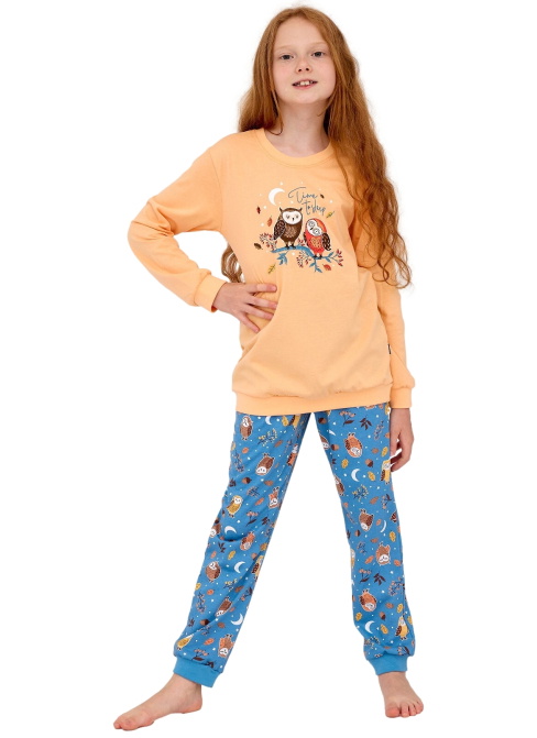 Pijama pentru copii CORNETTE 977/176 OWLS 2 portocaliu