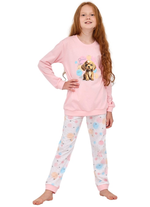 Pijama pentru copii CORNETTE 594/179 STAR roz