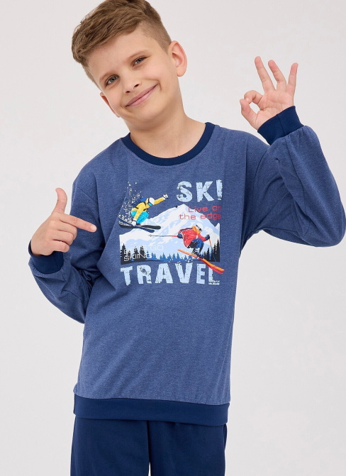 Dětské pyžamo CORNETTE 477/158 SKI tmavě modrá