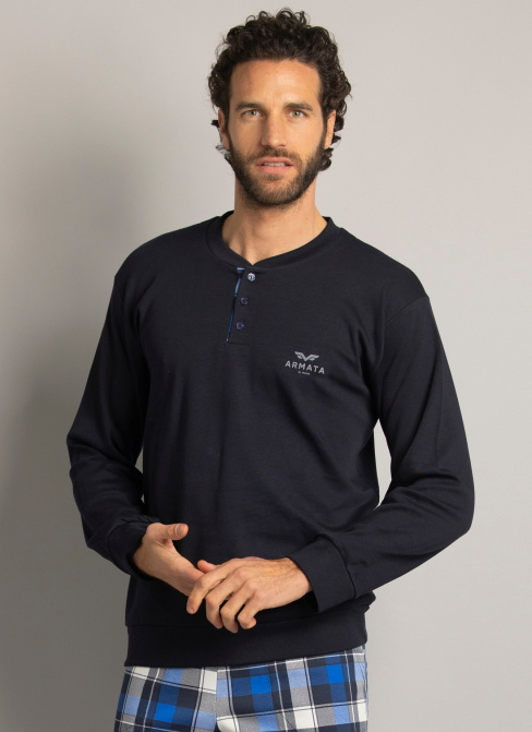 Pijama pentru bărbați ARMATA DI MARE 2410 NAVY BLUE INTERLOCK