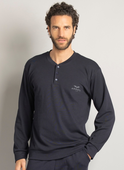 Pijama pentru bărbați ARMATA DI MARE 2396 NAVY BLUE INTERLOCK