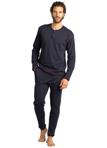 Pijama pentru bărbați ARMATA DI MARE 2401 NAVY BLUE INTERLOCK