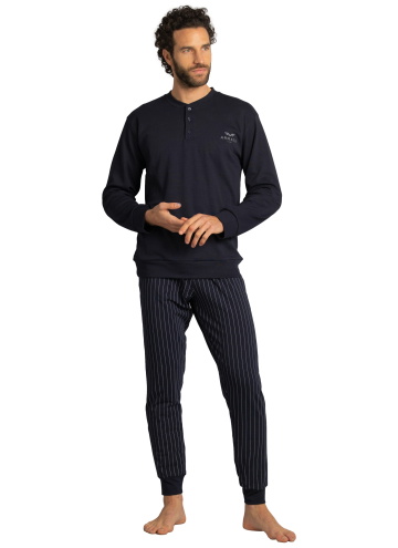 Pijama pentru bărbați ARMATA DI MARE 2404 NAVY BLUE INTERLOCK