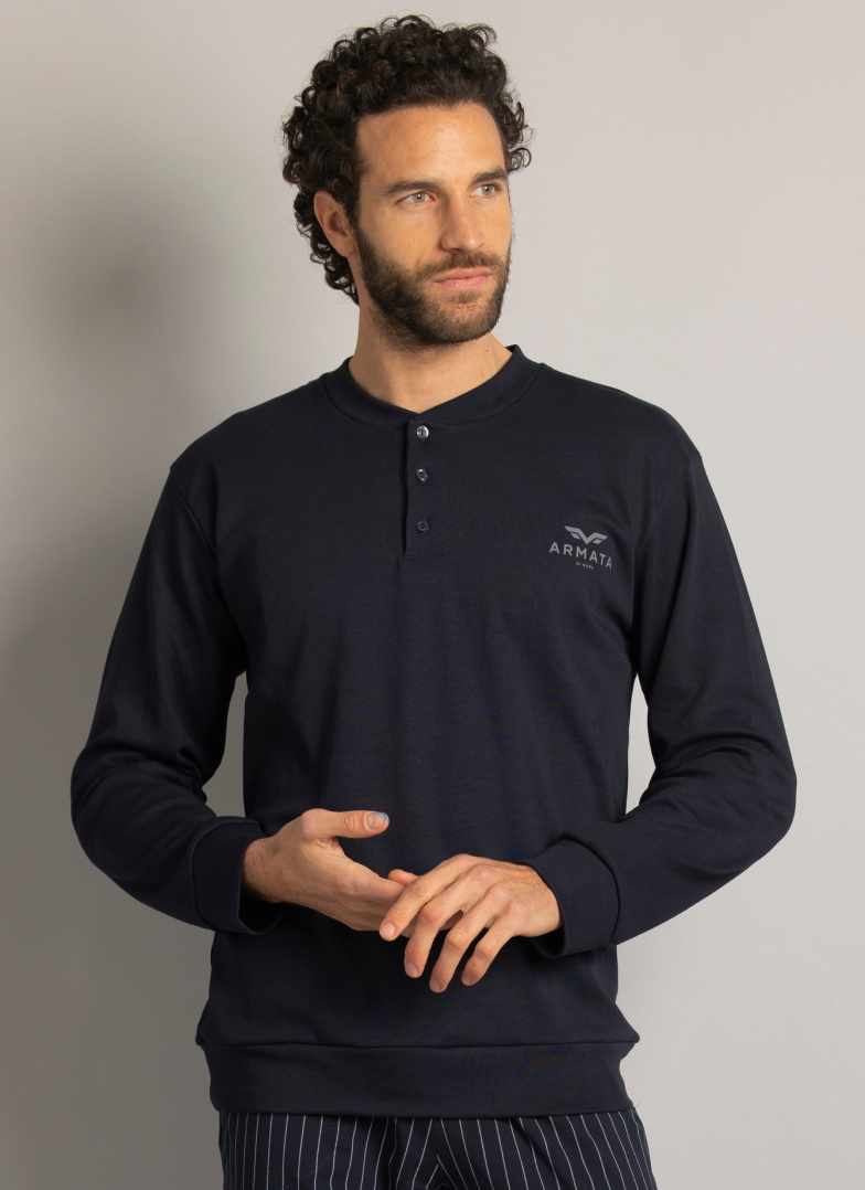 Pánské pyžamo ARMATA DI MARE 2404 NAVY BLUE Interlock