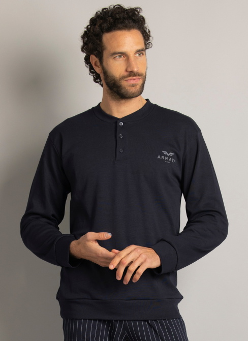 Pijama pentru bărbați ARMATA DI MARE 2404 NAVY BLUE INTERLOCK