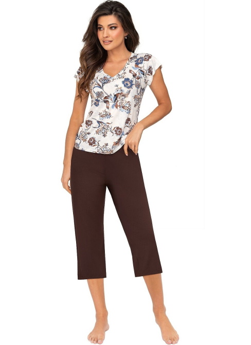 Pijama dama DONNA NAOMI 3/4 ecru-mocha