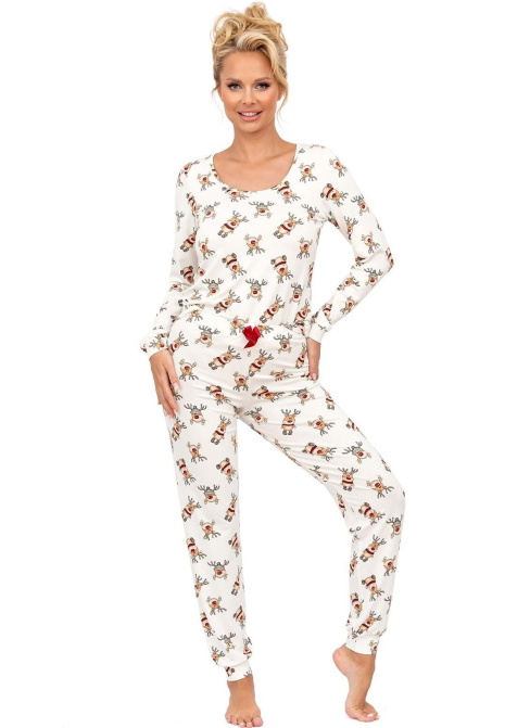 Pijama dama DONNA RENI LONG ecru