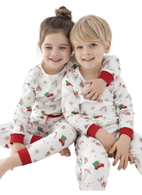 Pijama pentru copii SENSIS MAURICE/SAMANTHA CHRISTMAS alb-deschis