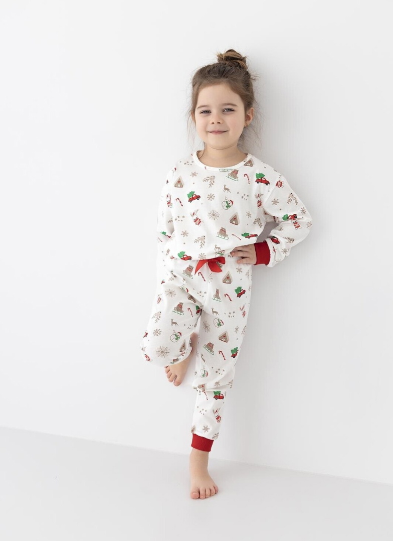 Pijama pentru copii SENSIS MAURICE/SAMANTHA CHRISTMAS alb-deschis