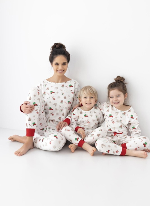 Pijama pentru copii SENSIS MAURICE/SAMANTHA CHRISTMAS alb-deschis