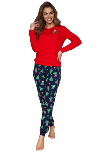 Pijama pentru femei CORNETTE 671/419 CHRISTMAS TREE roșu