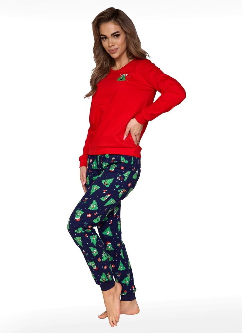 Pijama pentru femei CORNETTE 671/419 CHRISTMAS TREE roșu