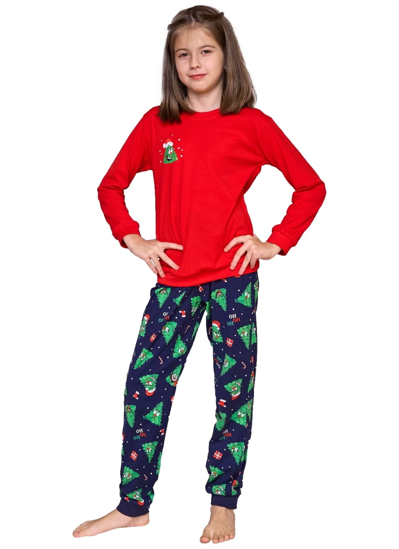 Pijama pentru tineret CORNETTE 592/182 CHRISTMAS TREE roșu