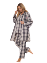 Pijama de damă cu nasturi L&L 2475 ROXY grafit FLANEL