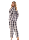 Pijama de damă cu nasturi L&L 2475 ROXY grafit FLANEL