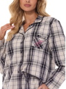 Pijama de damă cu nasturi L&L 2475 ROXY grafit FLANEL