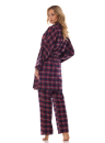 Pijama de damă cu nasturi L&L 2475 ROXY albastru închis FLANEL