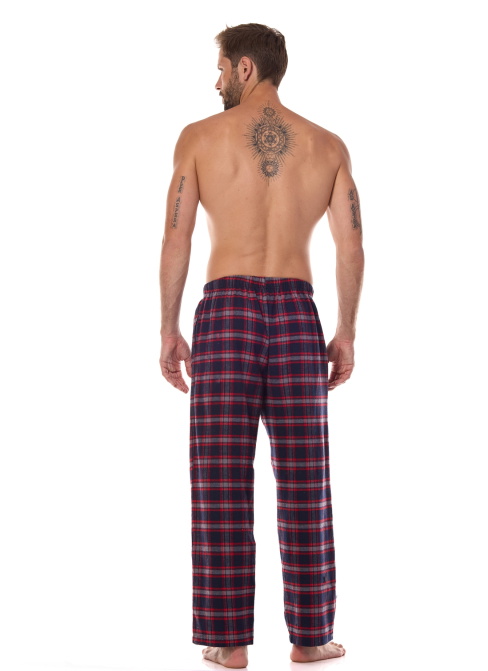 Pantaloni de pijama bărbați L&L 2472 BEN albastru închis FLANEL