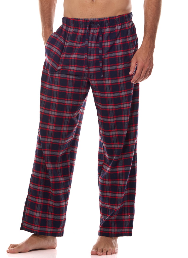 Pantaloni de pijama bărbați L&L 2472 BEN albastru închis FLANEL