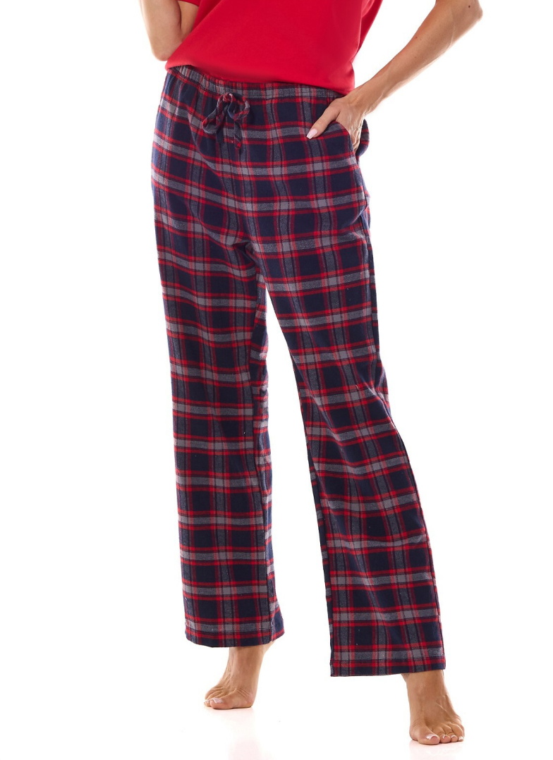 Pantaloni de pijama dama L&L 2476 ROXY albastru închis FLANEL