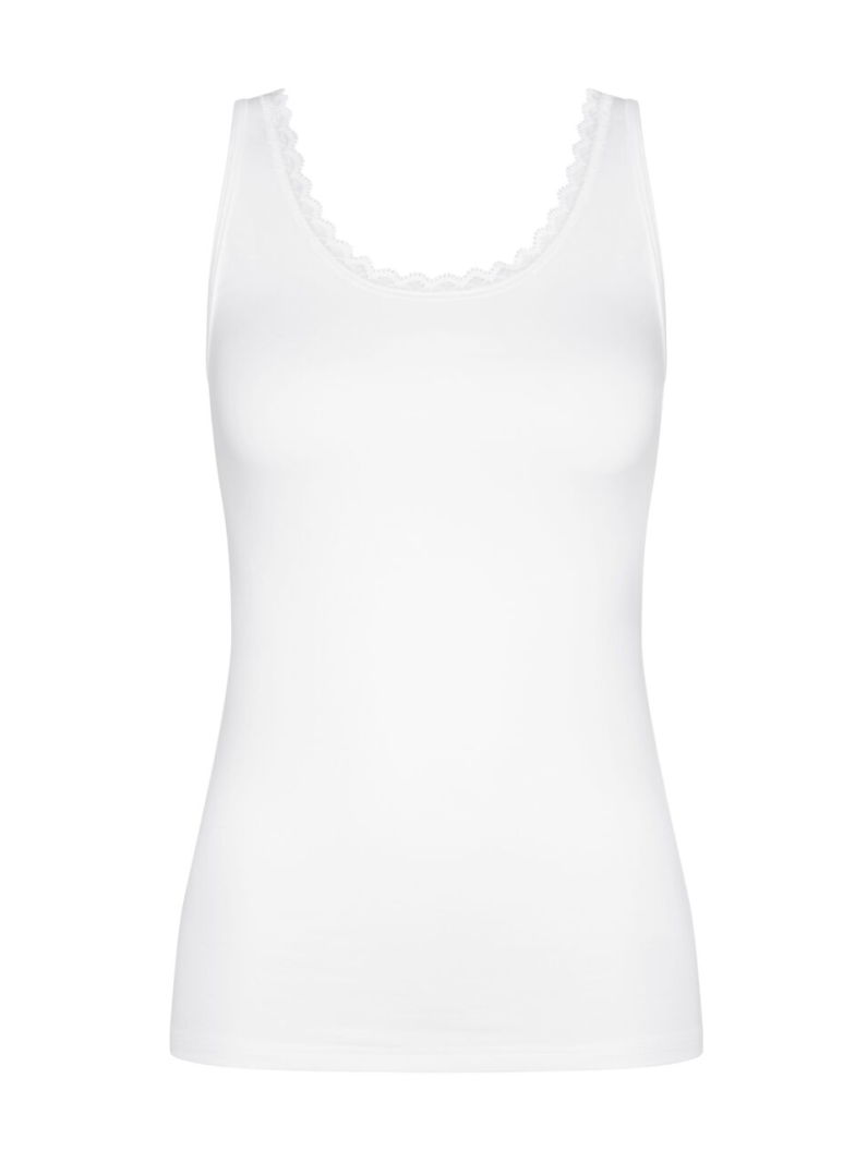 Dámské košile TRIUMPH FEEL OF COTTON TANK TOP WHITE