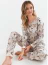 Pijama dama CANA 422 flori-taupe