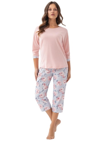 Pijama dama LUNA 343 3/4 salmon