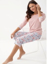 Pijama dama LUNA 343 3/4 salmon