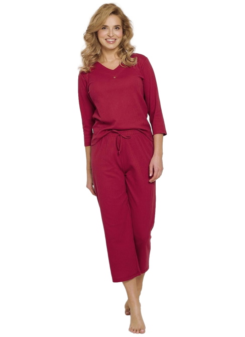 Pijama dama TARO BERRY 3355 3/4 bordeaux