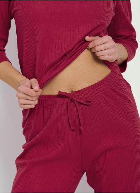 Pijama dama TARO BERRY 3355 3/4 bordeaux