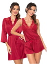 Set pijama și halat DONNA MARI burgundy