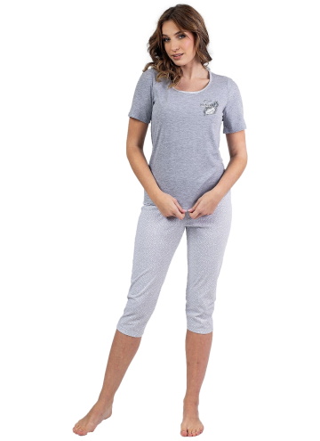 Pijama dama REGINA 687 melange deschis