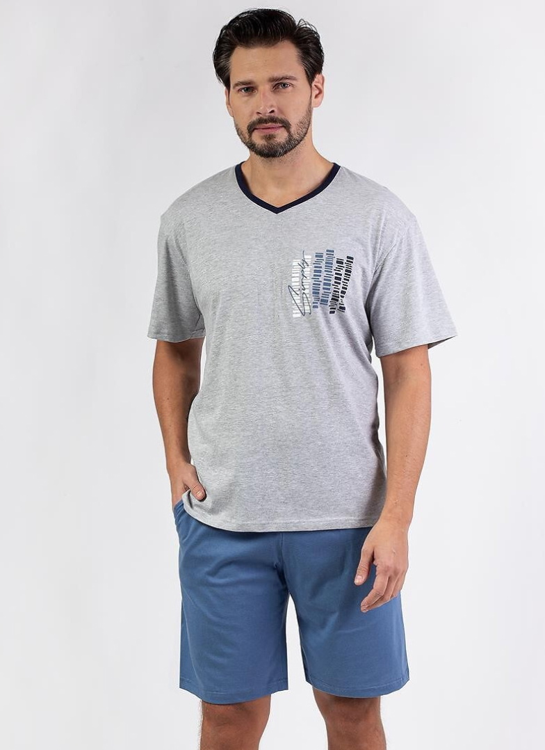 Pijama bărbați REGINA 477 melange deschis