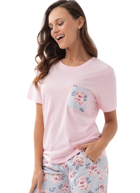 Pijama dama LUNA 340 roz-albastru