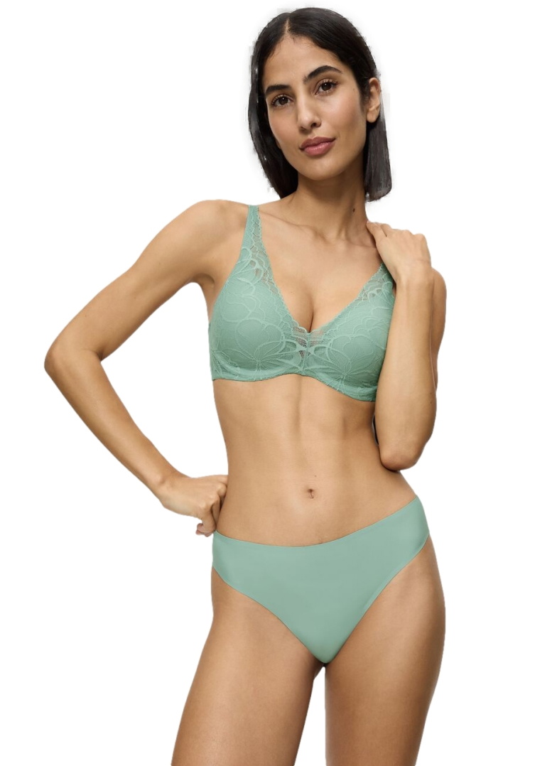 Chiloți dama TRIUMPH BODY MAKE-UP ILLUSION LACE HIGHLEG TAI MISTY TURQUOISE