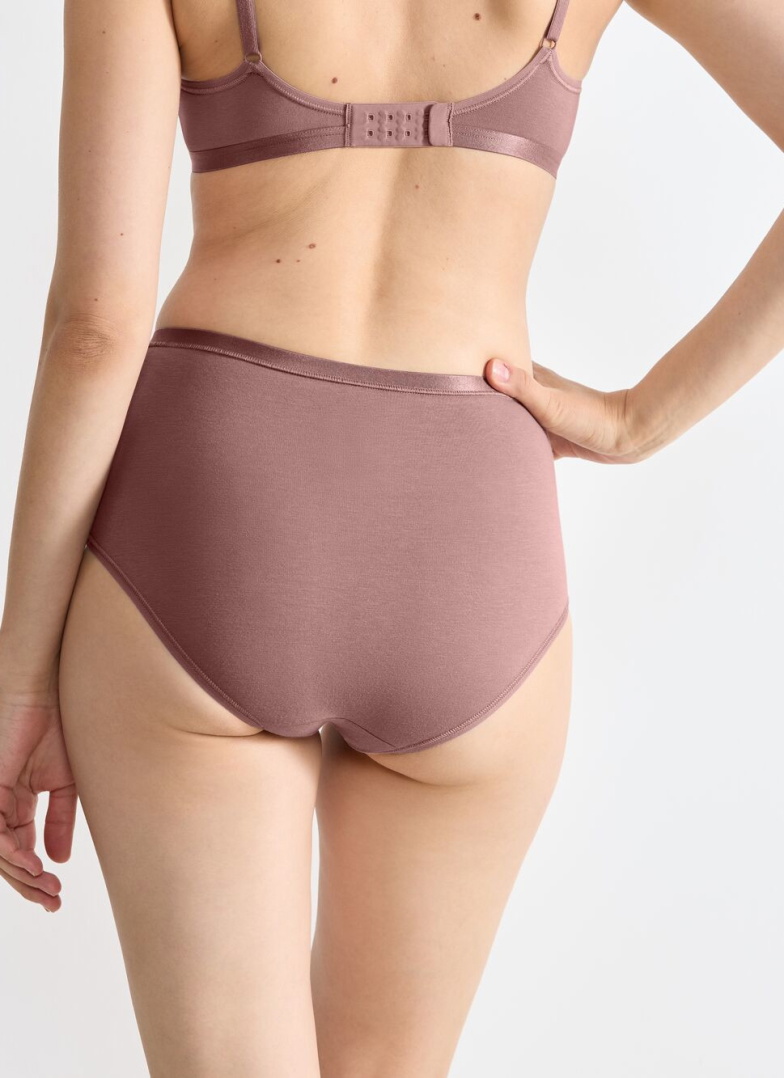 Majtki damskie sloggi GO Daily Cotton Highwaist 3P Cacao