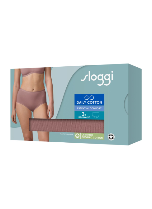 Majtki damskie sloggi GO Daily Cotton Highwaist 3P Cacao