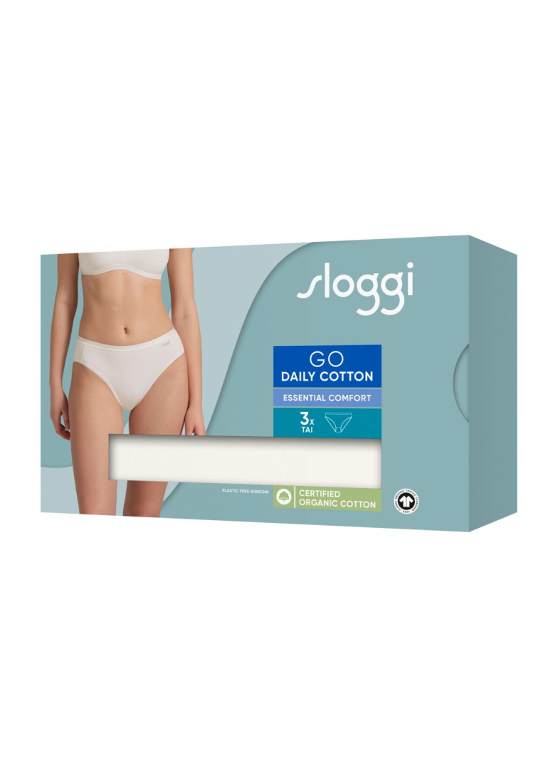 Majtki damskie sloggi GO Daily Cotton Tai 3P Silk White
