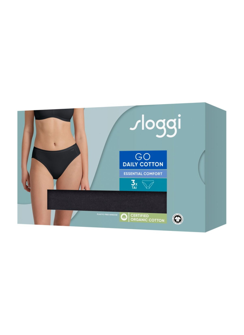 Majtki damskie sloggi GO Daily Cotton Tai 3P Black