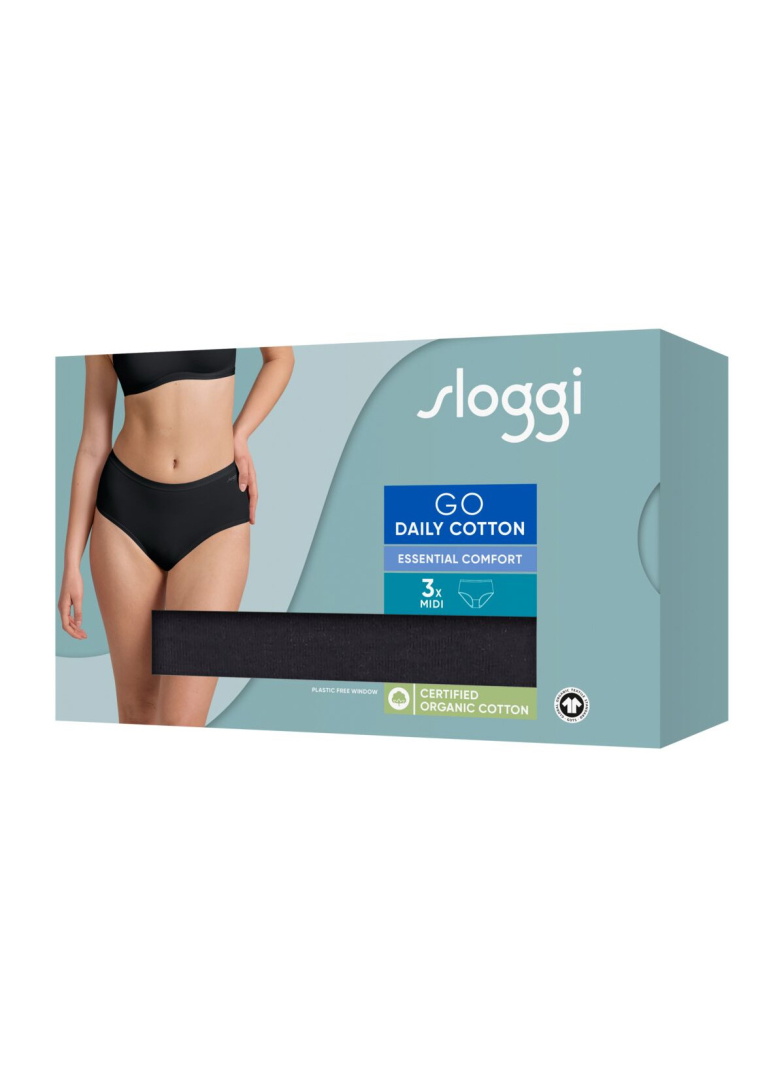 Dámské kalhotky SLOGGI GO DAILY COTTON MIDI 3P BLACK