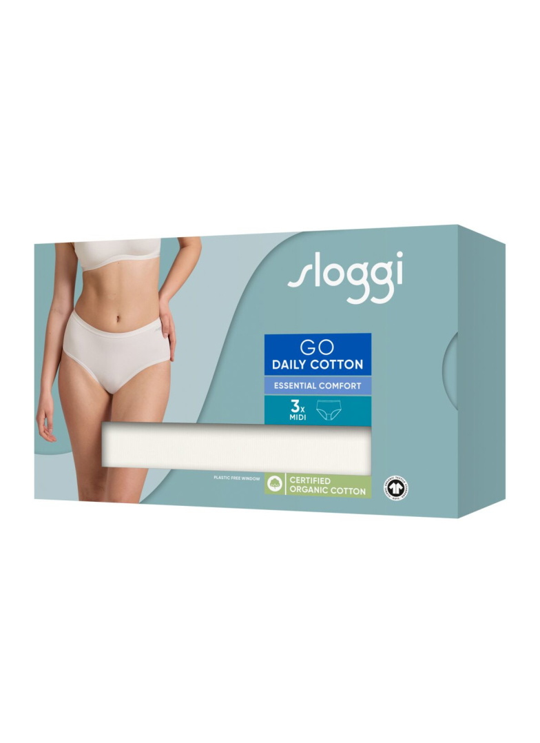Majtki damskie sloggi GO Daily Cotton Midi 3P Silk White