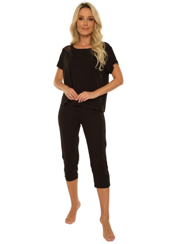 Pijama dama DE LAFENSE 740 VELAR negru