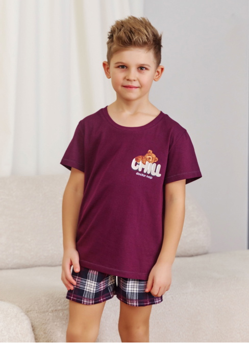 Pijama pentru copii DOCTOR NAP PDU.7202 burgundy